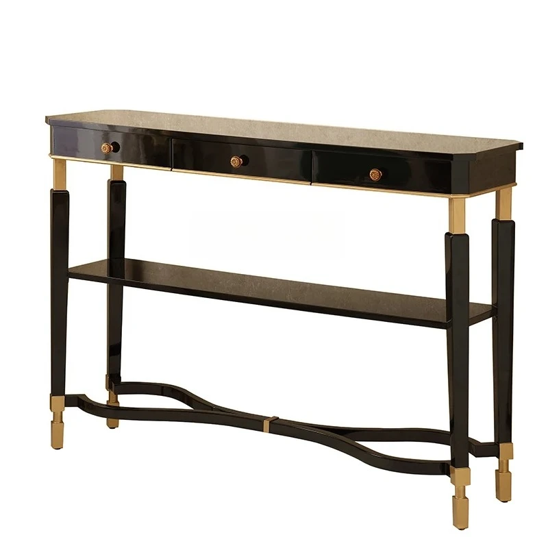 Light luxury entrance table, black paint decorative strip, American entrance table, living room entrance cabinet
Light luxury entrance table, black paint decorative strip, American entrance table, living room entrance cabinet