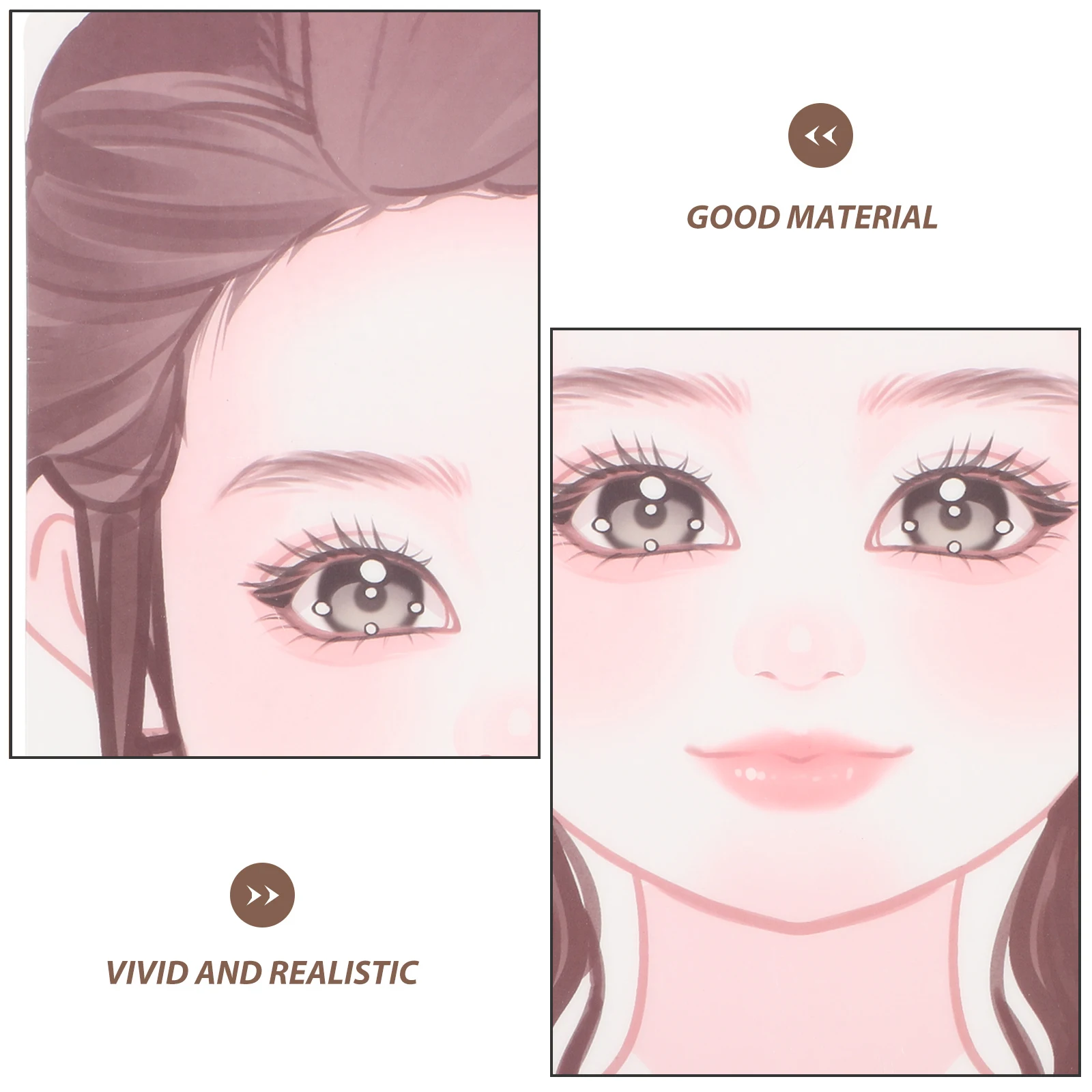 Practice Template Face Painting Board Makeup Exercise Tool Durable PET Material Liquid Makeup Training Plastic for Cosmetology
Practice Template Face Painting Board Makeup Exercise Tool Durable PET Material Liquid Makeup Training Plastic for Cosmetology