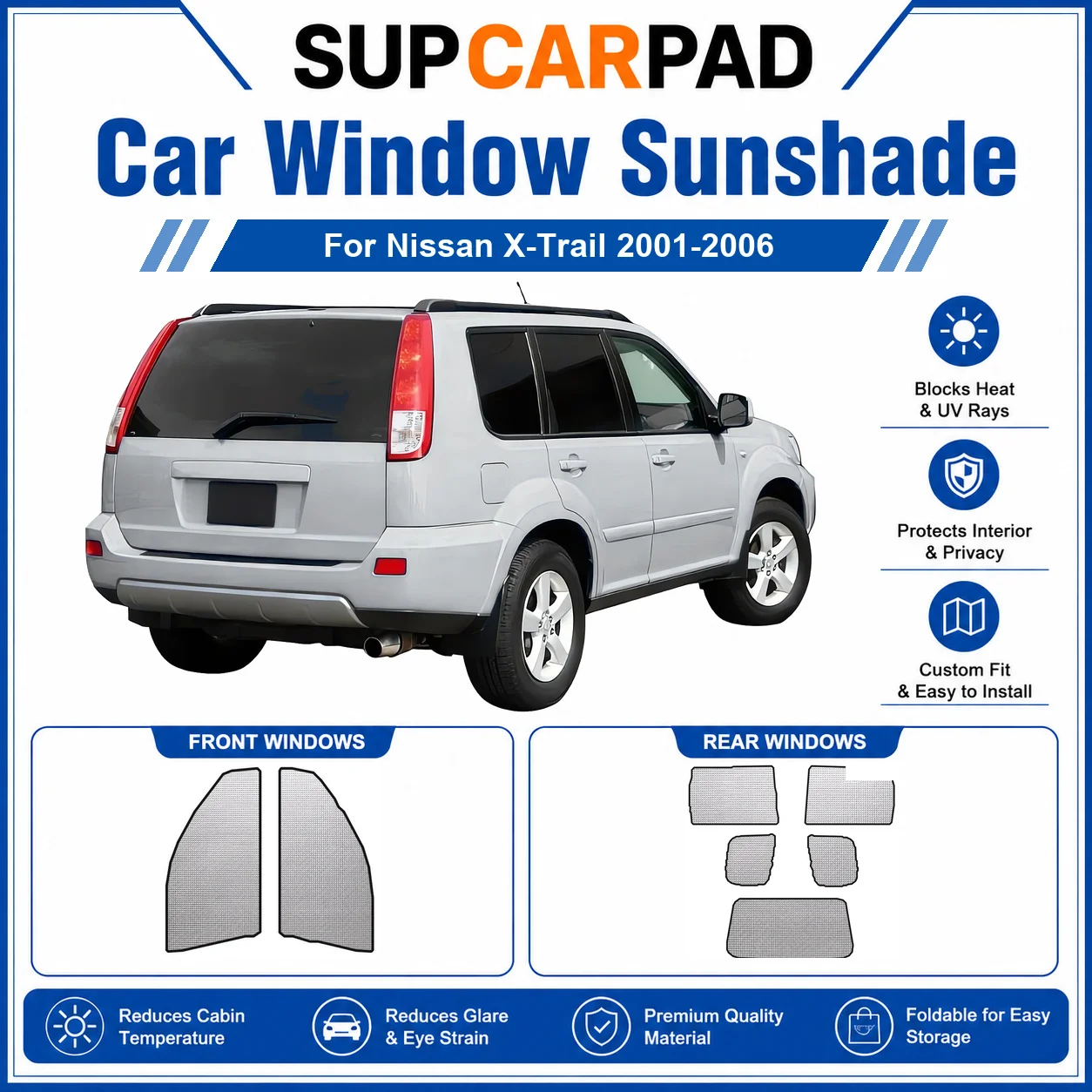 For Nissan - Nissan X-Trail 2001-2006 Full Set Car Window Sunshades UV Block Privacy Heat Insulated Foldable Car Curtain
For Nissan - Nissan X-Trail 2001-2006 Full Set Car Window Sunshades UV Block Privacy Heat Insulated Foldable Car Curtain