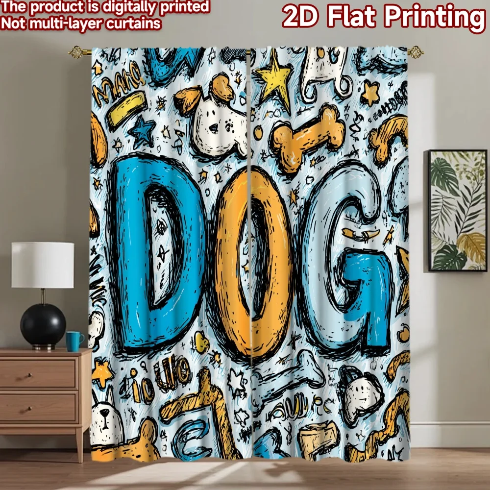 2D flat printing 2pcs Window Curtains DOG playful cute Digital Printed Polyester Drapes Festive Holiday Perfect for Bedroom
2D flat printing 2pcs Window Curtains DOG playful cute Digital Printed Polyester Drapes Festive Holiday Perfect for Bedroom