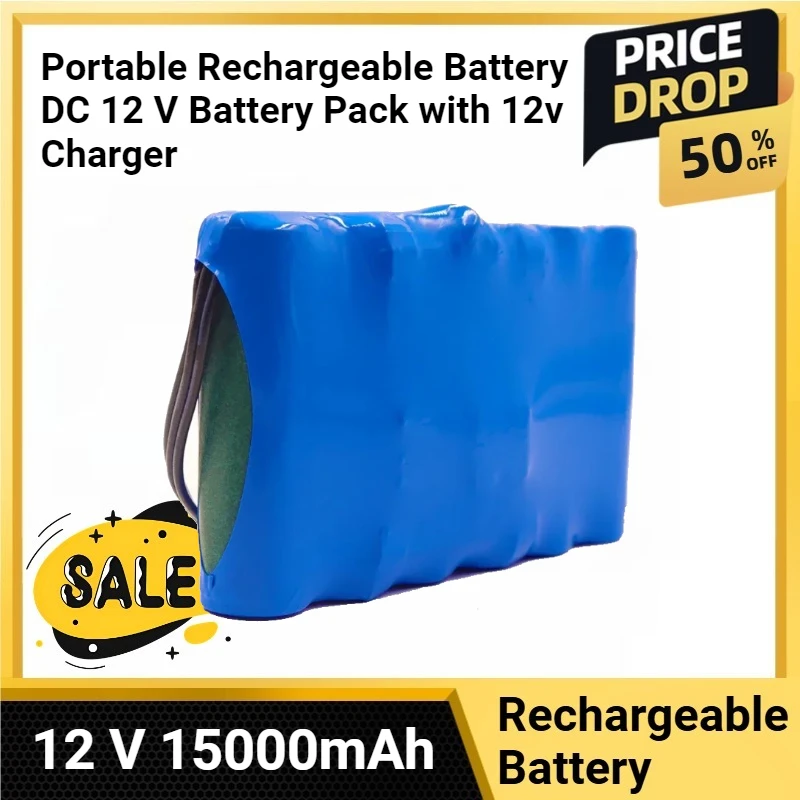 18650 12 V 15000mAh Li-Ion Battery Portable Rechargeable Battery DC 12 V Battery Pack with 12v Charger
18650 12 V 15000mAh Li-Ion Battery Portable Rechargeable Battery DC 12 V Battery Pack with 12v Charger