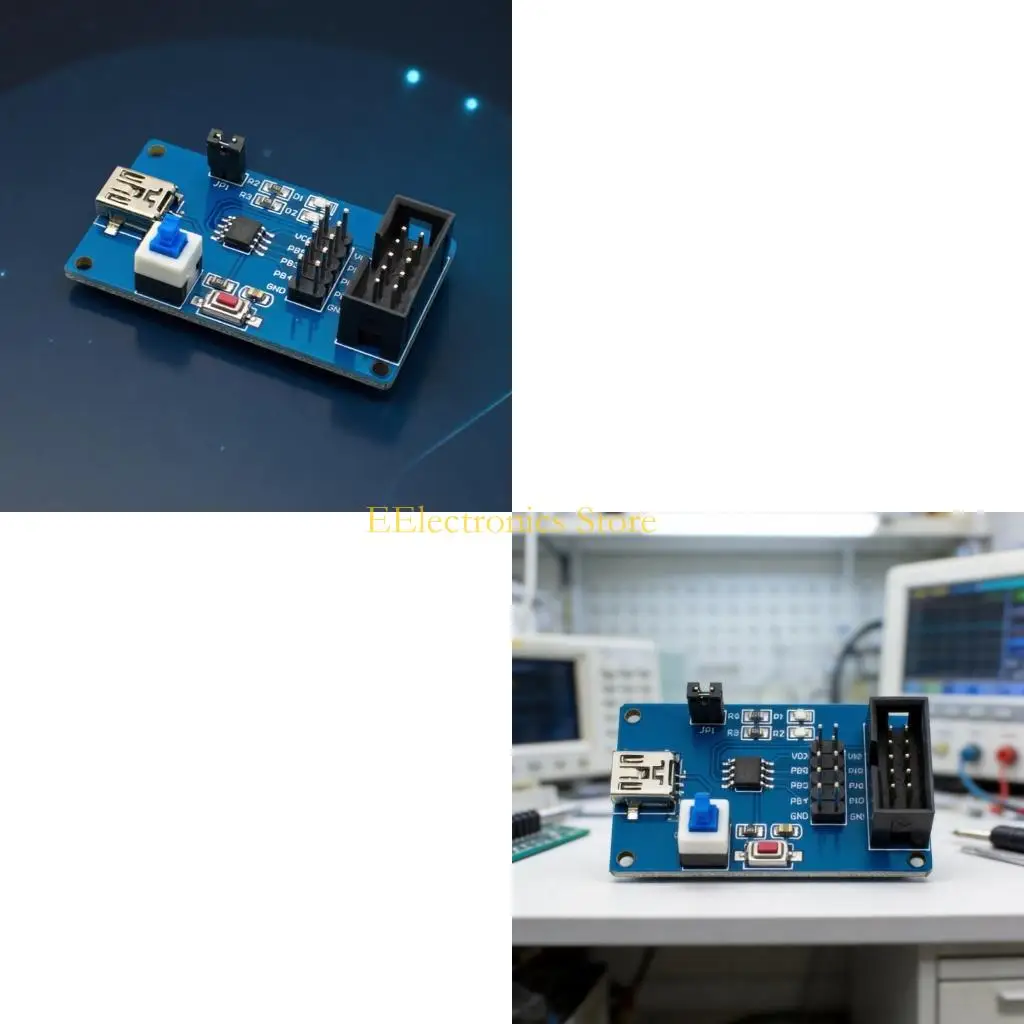 B03C Small ATtiny13A Circuit Board With 6 Terminals And Start System For New Users
B03C Small ATtiny13A Circuit Board With 6 Terminals And Start System For New Users
