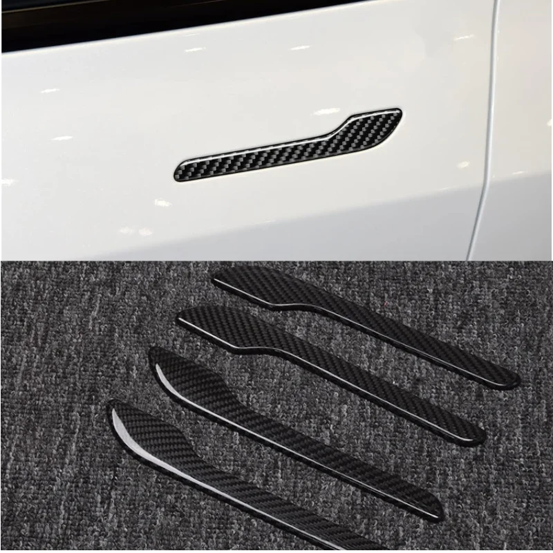 For Tesla Model 3 Model Y Dry Carbon Fiber Door Handle 4-Piece Set - Glossy/Matte Decorative Protective Patch 2017-2025 
For Tesla Model 3 Model Y Dry Carbon Fiber Door Handle 4-Piece Set - Glossy/Matte Decorative Protective Patch 2017-2025
