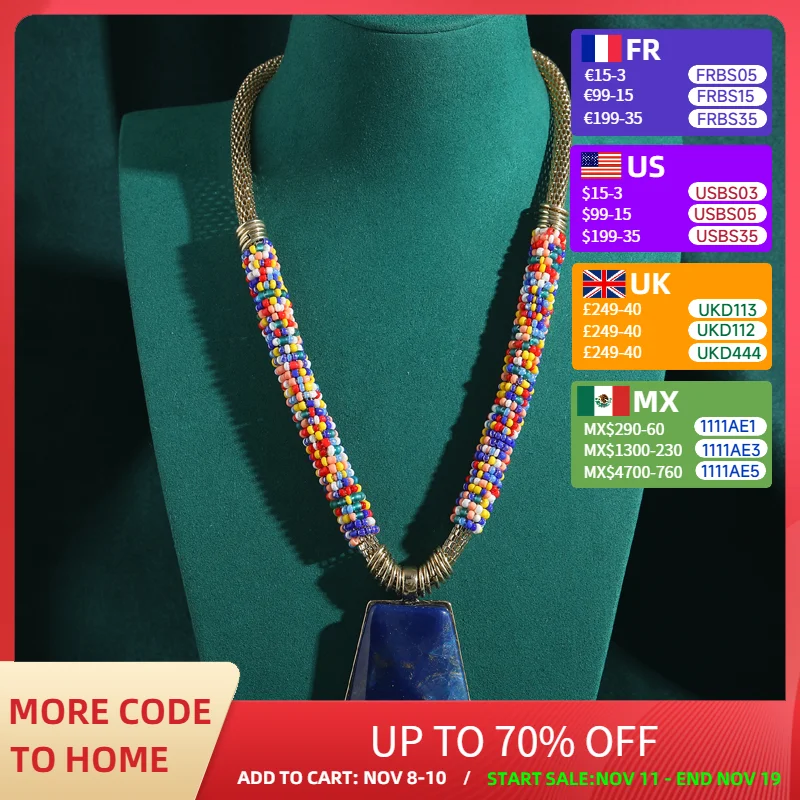 Ожерелье с подвеской из синего натурального камня, лазурит, женские винтажные украшения, высококачественные разноцветные бусины, роскошные дизайнерские украшения
Ожерелье с подвеской из синего натурального камня, лазурит, женские винтажные украшения, высококачественные разноцветные бусины, роскошные дизайнерские украшения