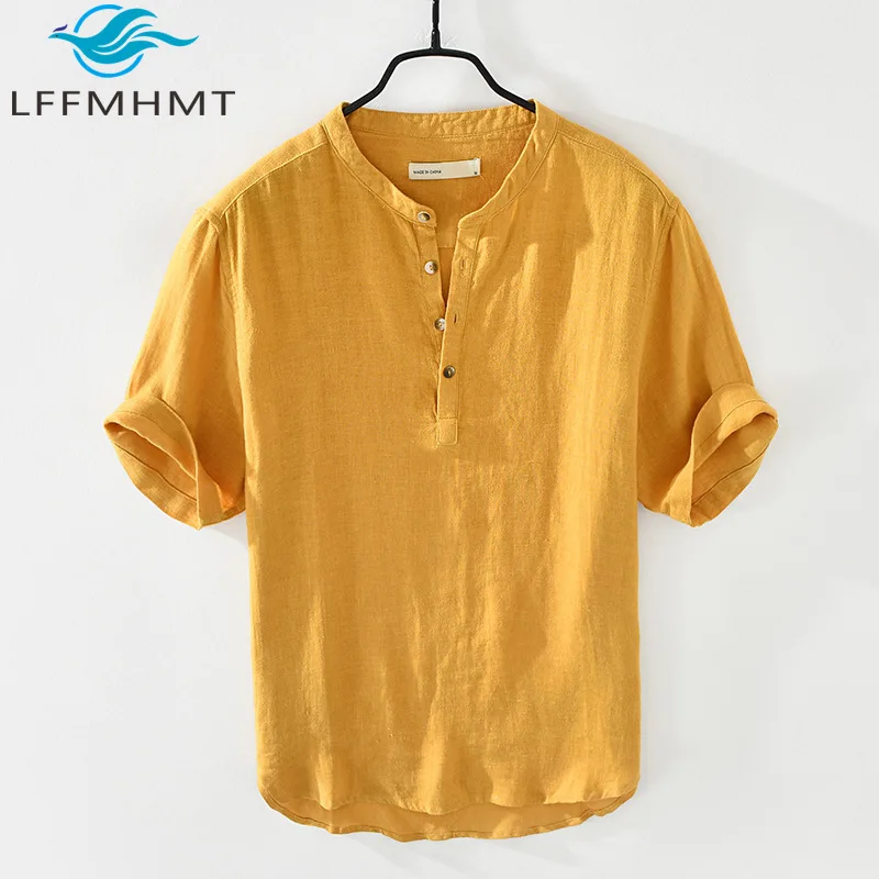 1701 Japan Style Mens Casual Linen Shirt Summer Fashion Solid Color Simple Basic Short Sleeve Loose Cotton Linen T Shirt Male
1701 Japan Style Mens Casual Linen Shirt Summer Fashion Solid Color Simple Basic Short Sleeve Loose Cotton Linen T Shirt Male