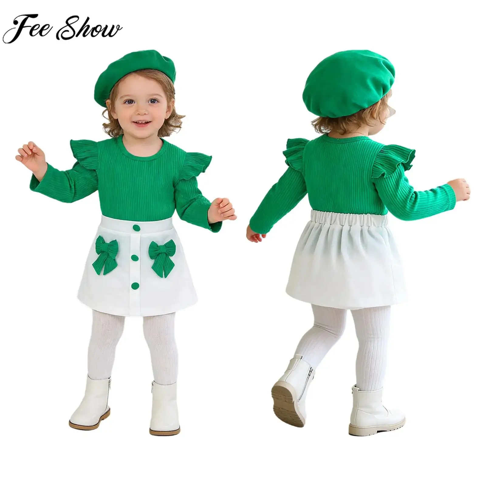 Модный повседневный комплект для девочек на весну-осень: топ-пуловер в рубчик с длинным рукавом, юбка и берет для дня рождения, вечеринки или свадьбы
Модный повседневный комплект для девочек на весну-осень: топ-пуловер в рубчик с длинным рукавом, юбка и берет для дня рождения, вечеринки или свадьбы