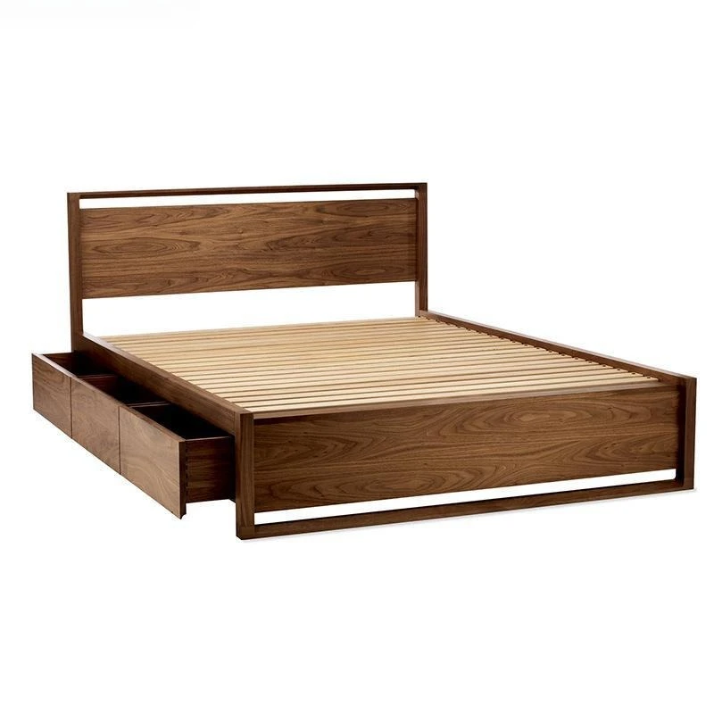Nordic Japanese Solid Wood Drawer Box Bed Black Walnut Drawer Storage Modern 1.8m Wedding Bed
Nordic Japanese Solid Wood Drawer Box Bed Black Walnut Drawer Storage Modern 1.8m Wedding Bed