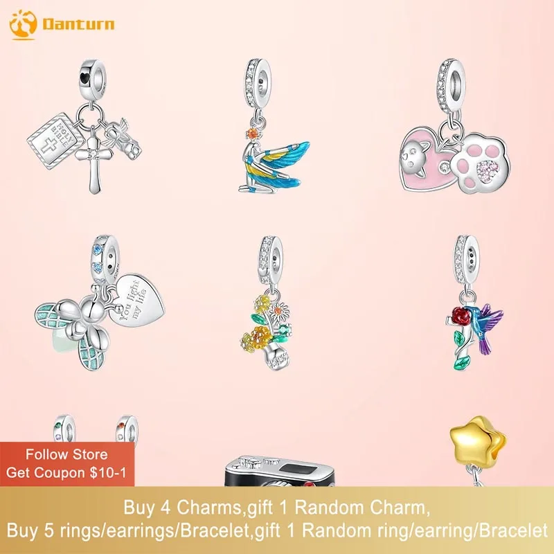 Danturn 925 Sterling Silver Beads Cat Paw,Hummingbird Cross,Panda Dangle Charm fit Snake Chain Bracelets Fashion Women Jewelry
Danturn 925 Sterling Silver Beads Cat Paw,Hummingbird Cross,Panda Dangle Charm fit Snake Chain Bracelets Fashion Women Jewelry