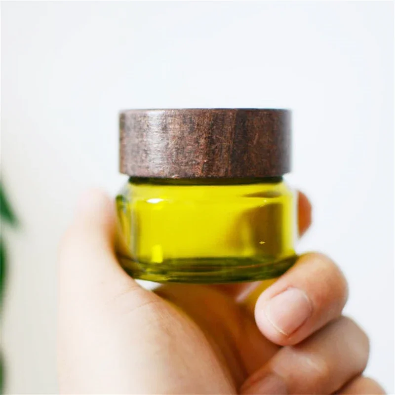 6pcs 15G/30G/50G Luxury Green Glass Cosmetics Jars with Natural Wooden Cap for Lotion, Cream, Face Cream, Eye Cream, Foundation
6pcs 15G/30G/50G Luxury Green Glass Cosmetics Jars with Natural Wooden Cap for Lotion, Cream, Face Cream, Eye Cream, Foundation