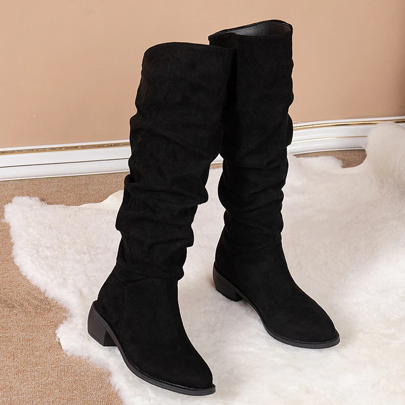 2025 New Winter Solid Color Pointed Toe Sleeve Comfortable Fashion Knee High Fashion Boots with Round Toe Square Heel
2025 New Winter Solid Color Pointed Toe Sleeve Comfortable Fashion Knee High Fashion Boots with Round Toe Square Heel