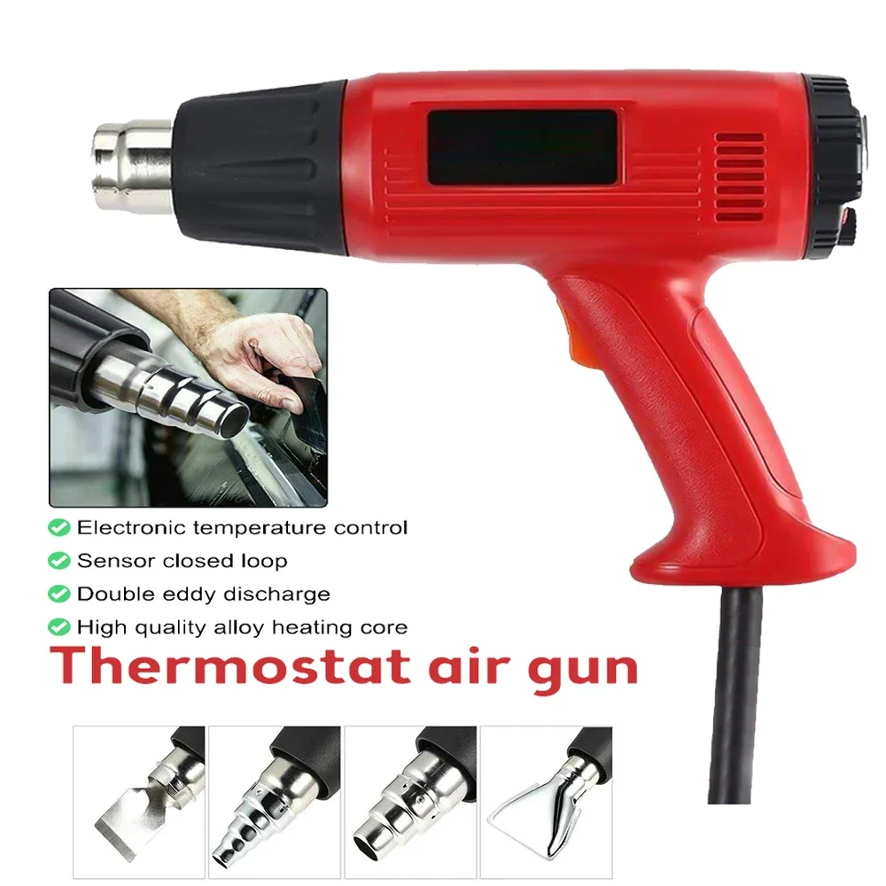 2000W Heat Gun EU Plug Digital LCD Display Electric High-Quality Hot Air Gun Blower Dryer Shrink Wrapping Automotive Film Tool
2000W Heat Gun EU Plug Digital LCD Display Electric High-Quality Hot Air Gun Blower Dryer Shrink Wrapping Automotive Film Tool
