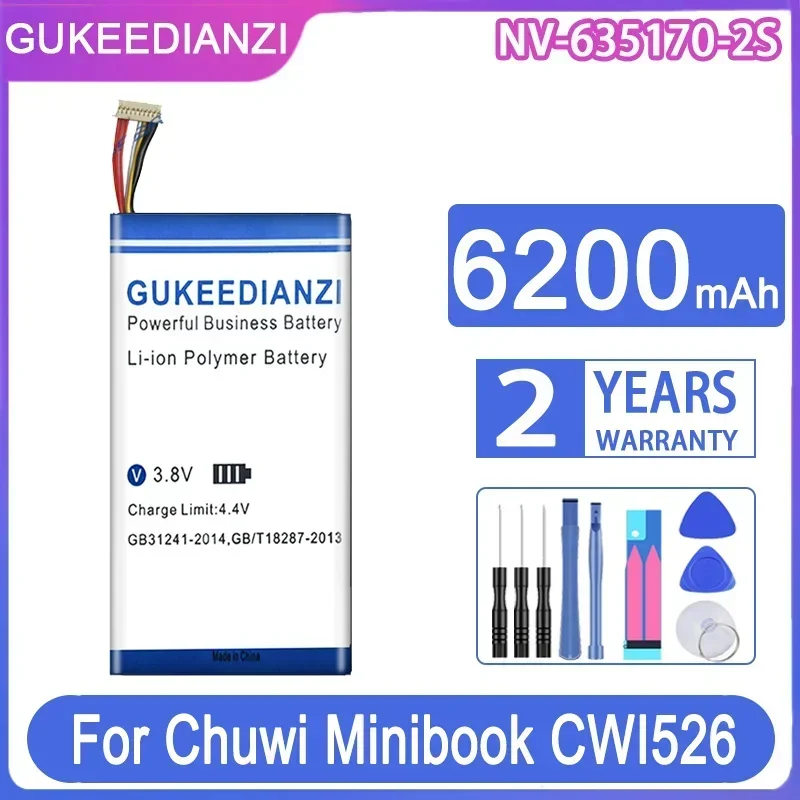 GUKEEDIANZI Сменный аккумулятор NV- 635170 -2С НВ 6351702 S 6200 мАч для аккумуляторов для планшетных ПК Chuwi Minibook CWI526
GUKEEDIANZI Сменный аккумулятор NV- 635170 -2С НВ 6351702 S 6200 мАч для аккумуляторов для планшетных ПК Chuwi Minibook CWI526