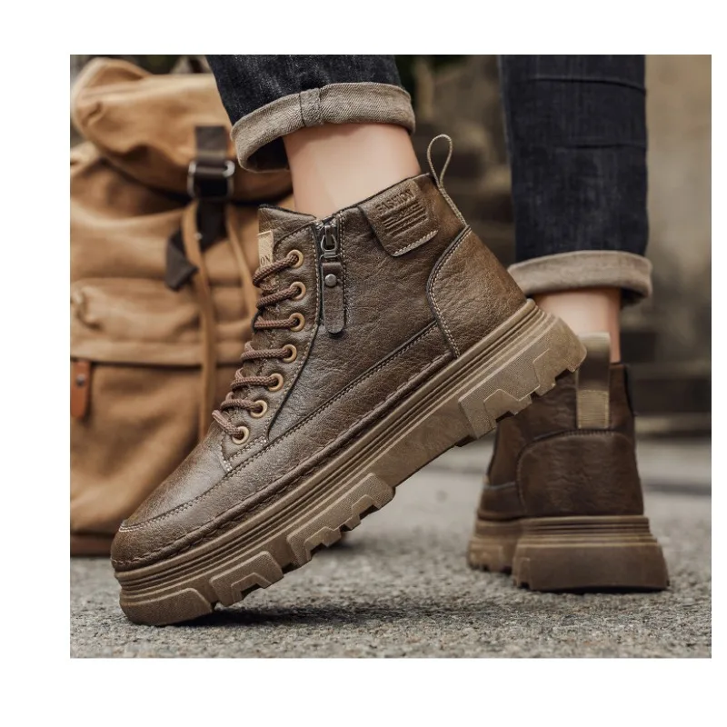 2026 Spring Men's Retro High Top Boots Thick Sole Work Shoes Non-slip Casual Streetwear Footwear
2026 Spring Men's Retro High Top Boots Thick Sole Work Shoes Non-slip Casual Streetwear Footwear