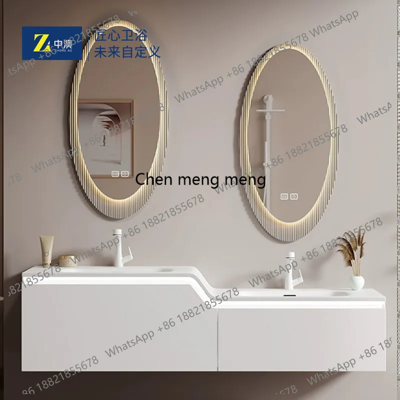 Integrated basin bathroom cabinet combination solid wood high and low child and mother bathroom face wash hand basin cabinet
Integrated basin bathroom cabinet combination solid wood high and low child and mother bathroom face wash hand basin cabinet