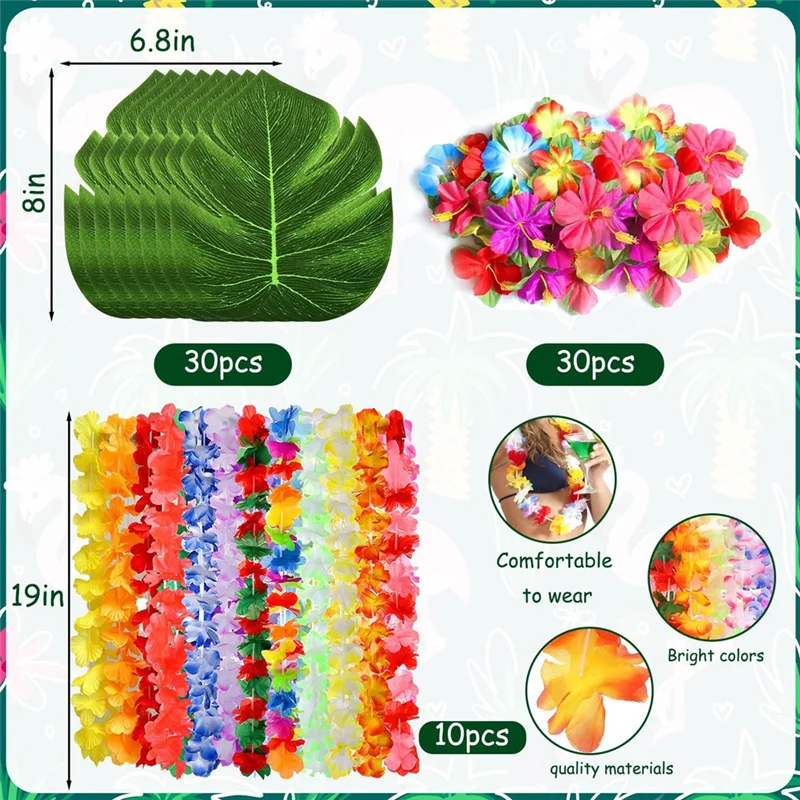 A27F-70Pcs Hawaiian Luau Party Supplies,Tropical Leis,Palm Leaves&Hibiscus Flowers For Birthday Baby Shower Beach Pool Party
A27F-70Pcs Hawaiian Luau Party Supplies,Tropical Leis,Palm Leaves&Hibiscus Flowers For Birthday Baby Shower Beach Pool Party