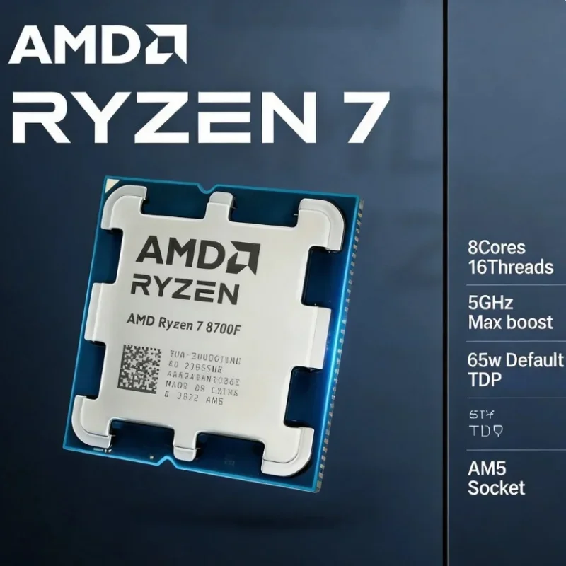 AMD Ryzen 7 8700F Processor 8 Core 16 Thread Up to 5.0GHz DDR5 AM5 CPU 16MB Cache 65W 4nm Gaming Desktop Processor No Cooler
AMD Ryzen 7 8700F Processor 8 Core 16 Thread Up to 5.0GHz DDR5 AM5 CPU 16MB Cache 65W 4nm Gaming Desktop Processor No Cooler