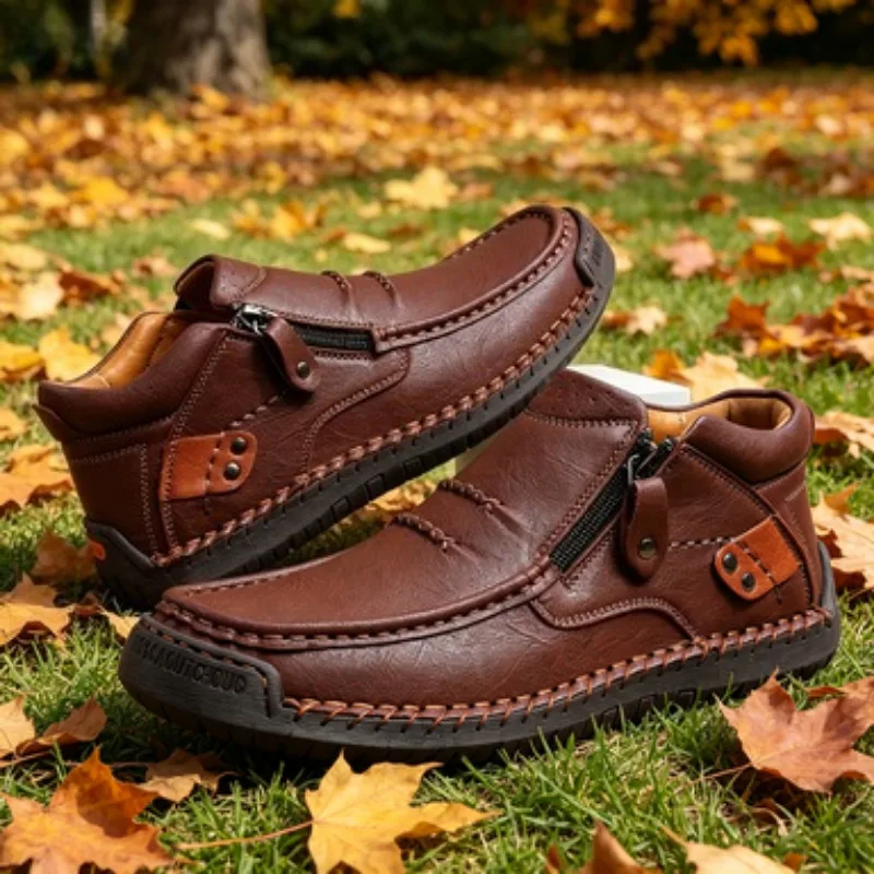 Large Size Men's Outdoor Casual Shoes Handmade Flat Bottom Slip-On Spring High Top Shoes Breathable Comfortable round Toe
Large Size Men's Outdoor Casual Shoes Handmade Flat Bottom Slip-On Spring High Top Shoes Breathable Comfortable round Toe