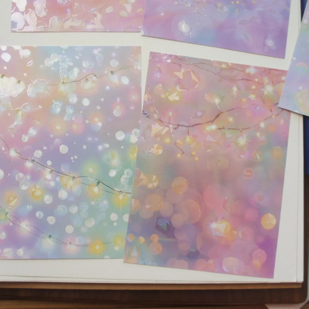5 Sheets/lot 10*14cm DIY Starry Lighting Background Design Wrapping Creative Sticker Craft Scrapbook Paper Paper
5 Sheets/lot 10*14cm DIY Starry Lighting Background Design Wrapping Creative Sticker Craft Scrapbook Paper Paper