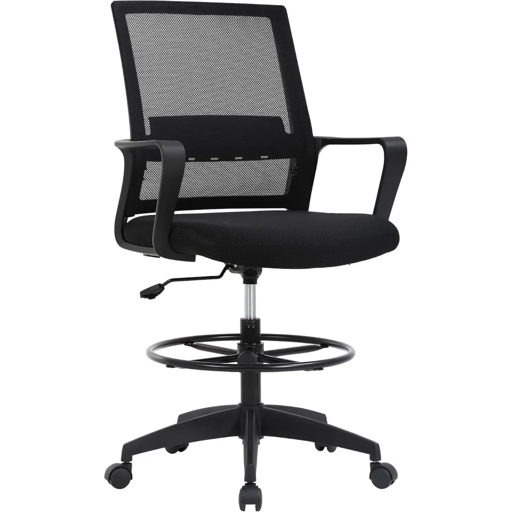 Drafting Chair Tall Office Chair Adjustable Swivel Rolling Mesh Height with Lumbar Support Arms Footrest Mid Back for Adults
Drafting Chair Tall Office Chair Adjustable Swivel Rolling Mesh Height with Lumbar Support Arms Footrest Mid Back for Adults