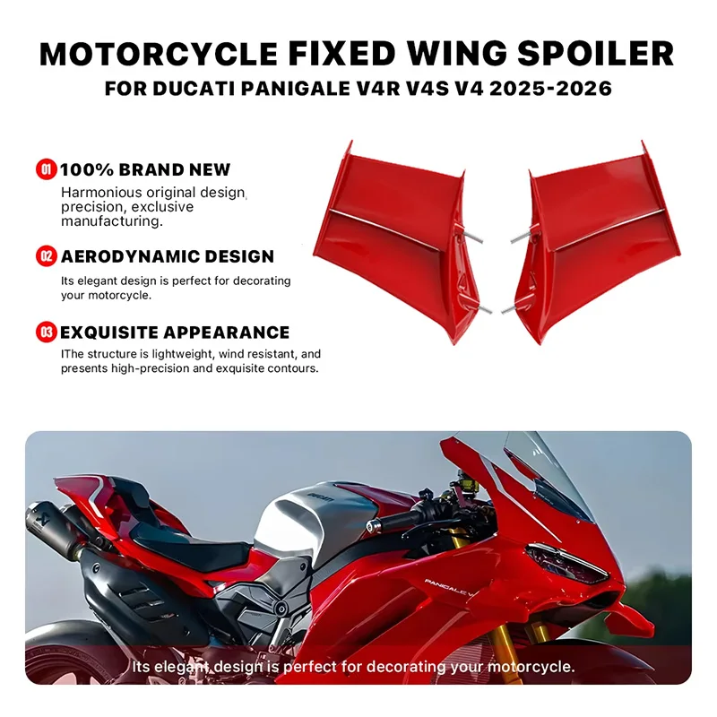 For Ducati Panigale V4 V4S V4R 2025-2026 Motorcycle Fixed Wing Aerodynamics Air Deflector Side Winglet Windshield Wing Aileron
For Ducati Panigale V4 V4S V4R 2025-2026 Motorcycle Fixed Wing Aerodynamics Air Deflector Side Winglet Windshield Wing Aileron