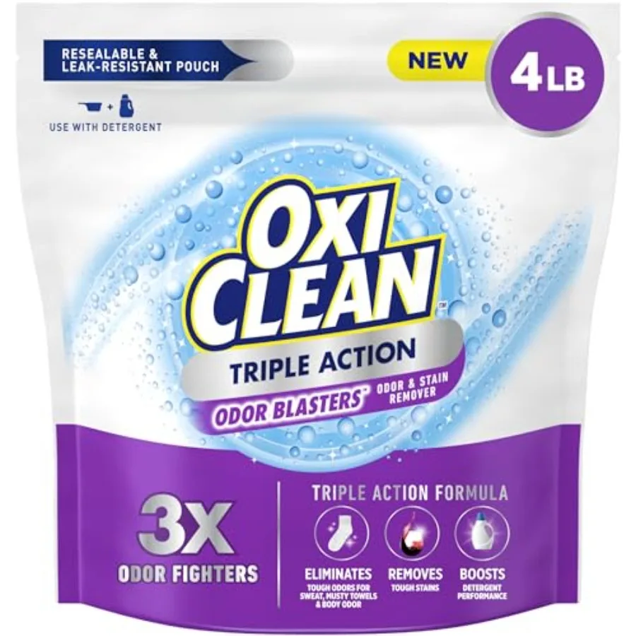 OxiClean Triple Action Odor and Stain Remover Powder, Use with Detergent, Eliminates Tough Odors and Removes Stains, Color Safe
OxiClean Triple Action Odor and Stain Remover Powder, Use with Detergent, Eliminates Tough Odors and Removes Stains, Color Safe