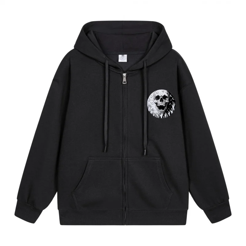 Men's Zip-Up Hoodie Skull Design On Black Hoodie Halloween in 2025 Casual Couples’ Style Halloween Theme Halloween Party Outfit
Men's Zip-Up Hoodie Skull Design On Black Hoodie Halloween in 2025 Casual Couples’ Style Halloween Theme Halloween Party Outfit