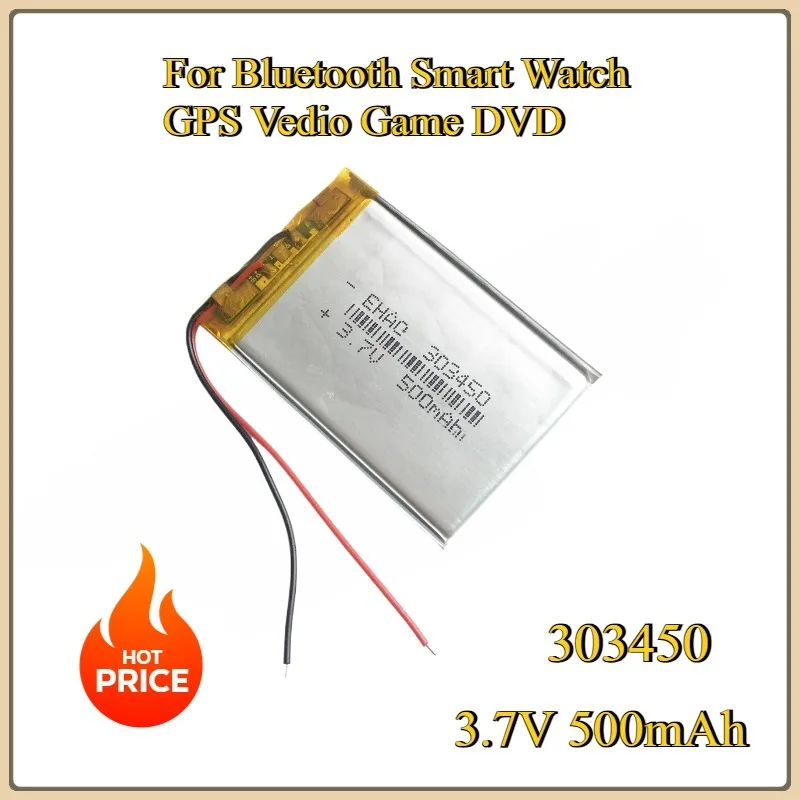 New 10 PCS 3.7V 500mAh 303450 Lithium Polymer LiPo Rechargeable Battery For Bluetooth Smart Watch GPS Vedio Game DVD
New 10 PCS 3.7V 500mAh 303450 Lithium Polymer LiPo Rechargeable Battery For Bluetooth Smart Watch GPS Vedio Game DVD