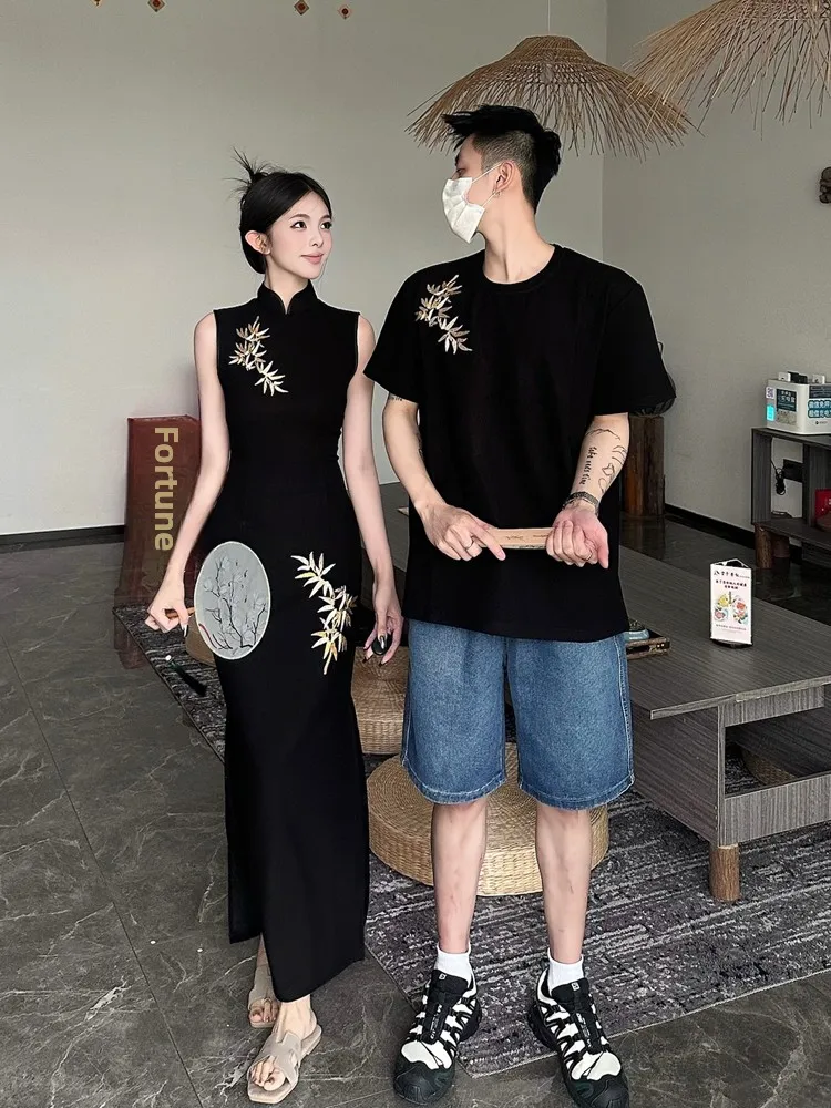New Chinese Style Couple Matching Summer Short Sleeve T-Shirt And Long Qipao Dress One Skirt One Dress Breathable And Comfort...
New Chinese Style Couple Matching Summer Short Sleeve T-Shirt And Long Qipao Dress One Skirt One Dress Breathable And Comfort...