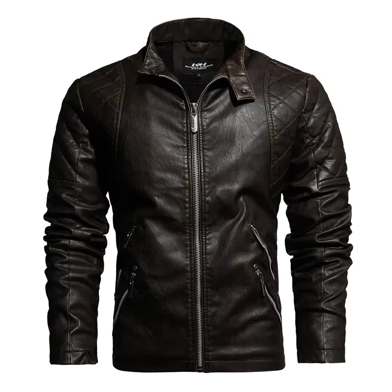 Men's Motorcycle Jacket Solid Standing Neck Thickened Tight Casual Fashion High Quality PU Leather Jacket Men's Luxury Jacket
Men's Motorcycle Jacket Solid Standing Neck Thickened Tight Casual Fashion High Quality PU Leather Jacket Men's Luxury Jacket