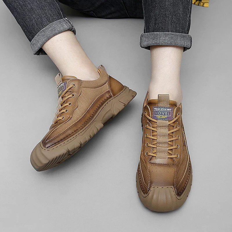 Spring New Men Leather Shoes Outdoor Sneakers Shoes High Quality Lace Up Oxfords Comfortable Thick Soled Breathable Casual Shoes
Spring New Men Leather Shoes Outdoor Sneakers Shoes High Quality Lace Up Oxfords Comfortable Thick Soled Breathable Casual Shoes