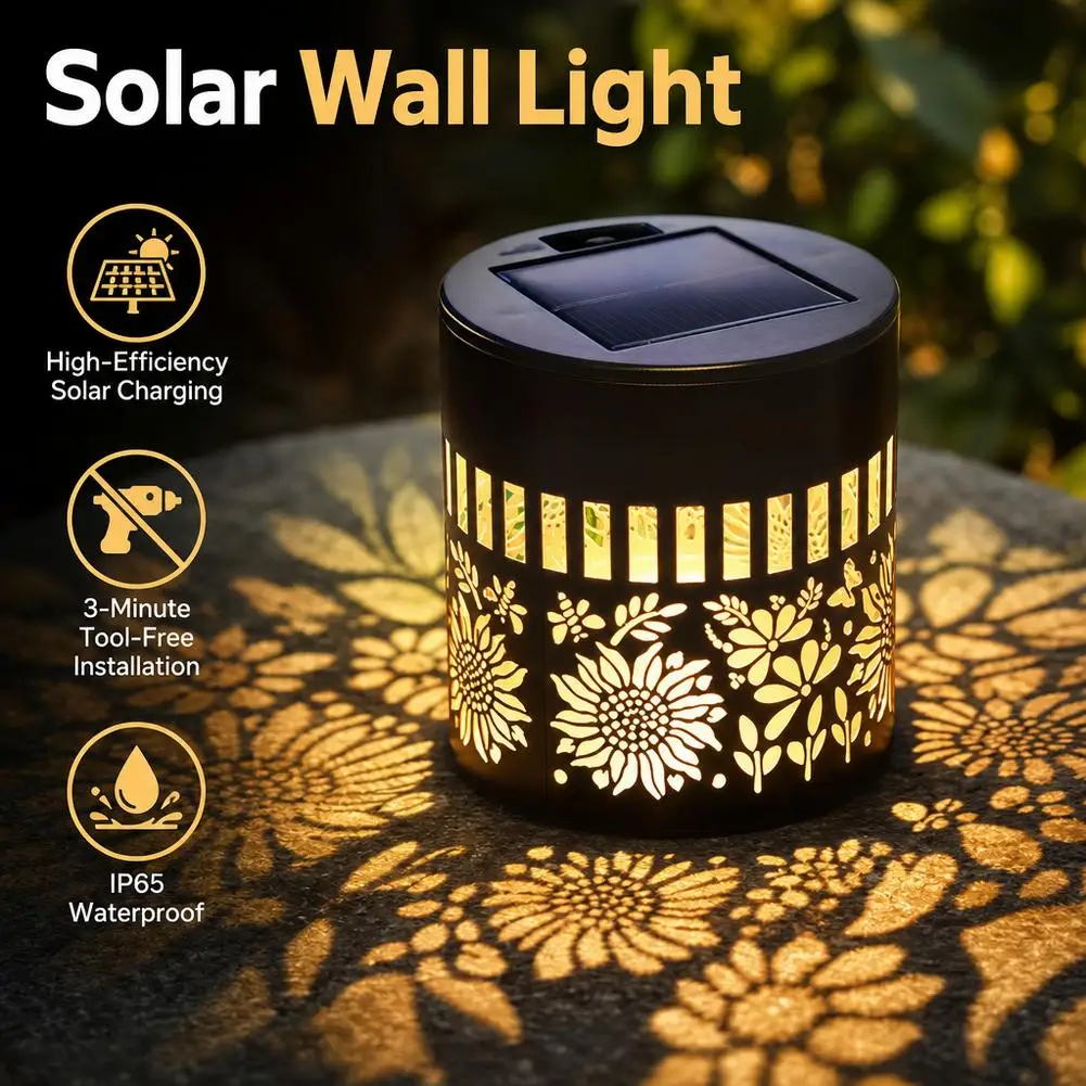 Solar Fence Lights Outdoor Decorations Sunflower Pattern Solar Powered Wall / Step Lights for Patio Garden Camping Wedding Decor
Solar Fence Lights Outdoor Decorations Sunflower Pattern Solar Powered Wall / Step Lights for Patio Garden Camping Wedding Decor