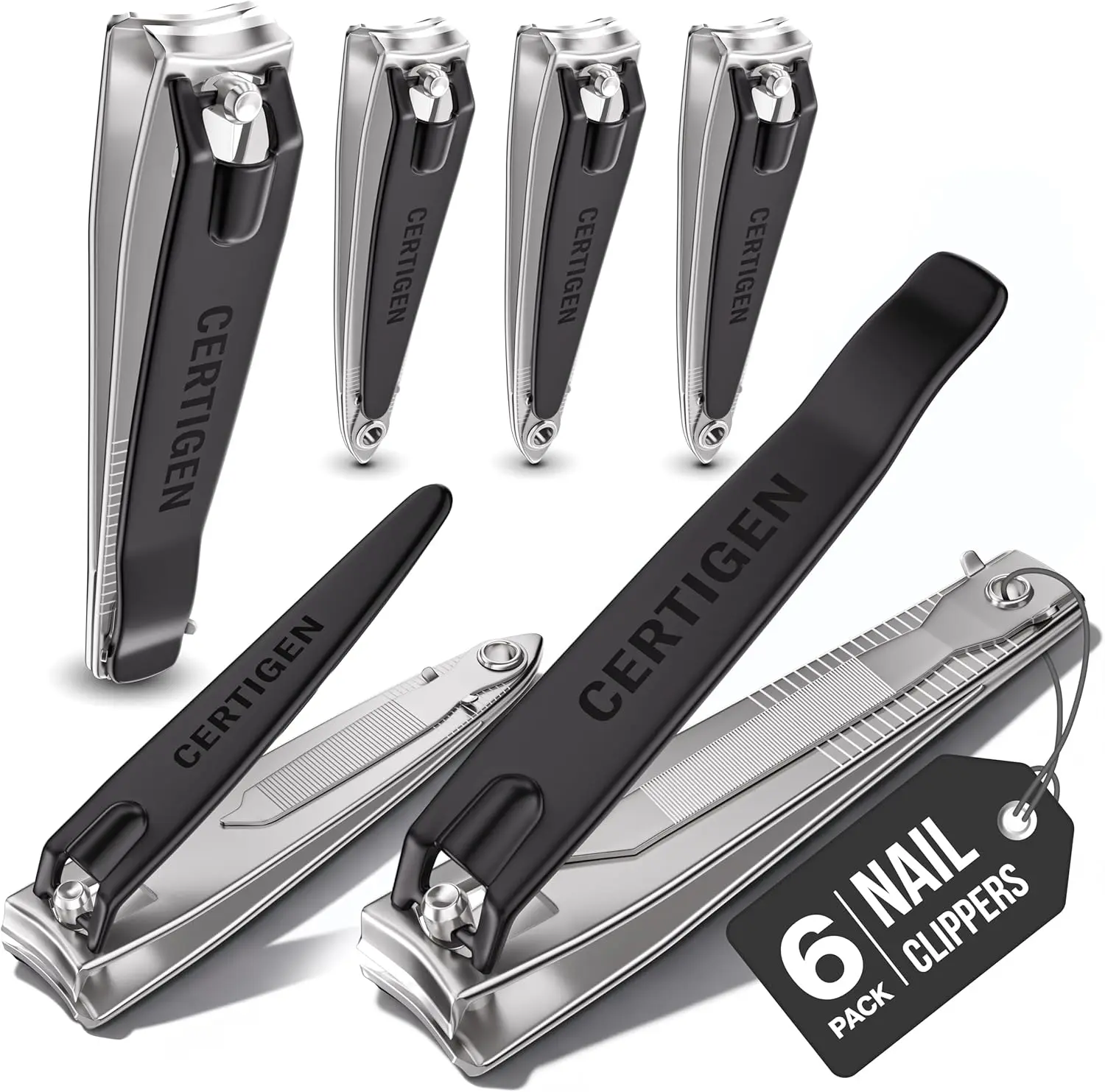 6-Pack Nail Clippers Set: Toenail & Fingernail Clippers for Adults
6-Pack Nail Clippers Set: Toenail & Fingernail Clippers for Adults