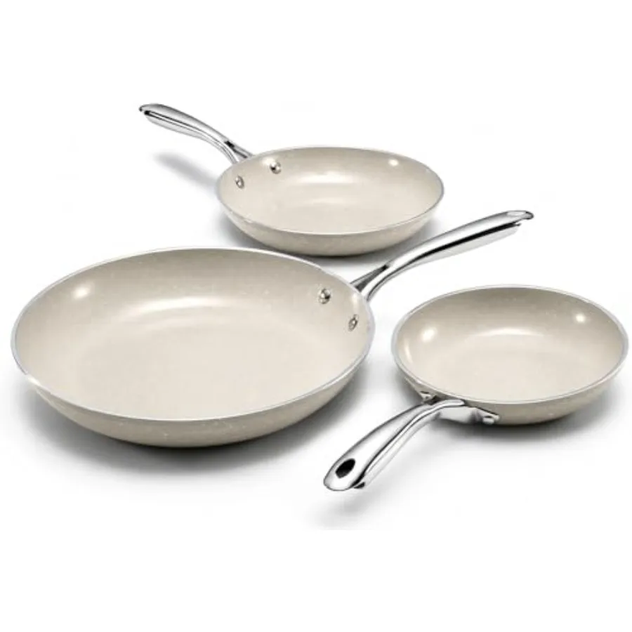 Ceraluxe 3pc Non Stick Frying Pans Set, 8, 10, 12 inch Ceramic Frying Pan Skillet Set, Non Toxic Frying pans Nonstick for Cooki
Ceraluxe 3pc Non Stick Frying Pans Set, 8, 10, 12 inch Ceramic Frying Pan Skillet Set, Non Toxic Frying pans Nonstick for Cooki