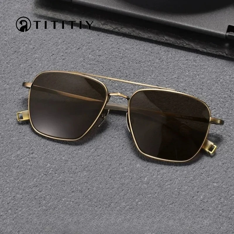 New Double Bridge Pure Titanium Square Pilot Polarized Sunglasses Summer Beach Travel Fishing Sunshade Men's Sunglasses UV400
New Double Bridge Pure Titanium Square Pilot Polarized Sunglasses Summer Beach Travel Fishing Sunshade Men's Sunglasses UV400