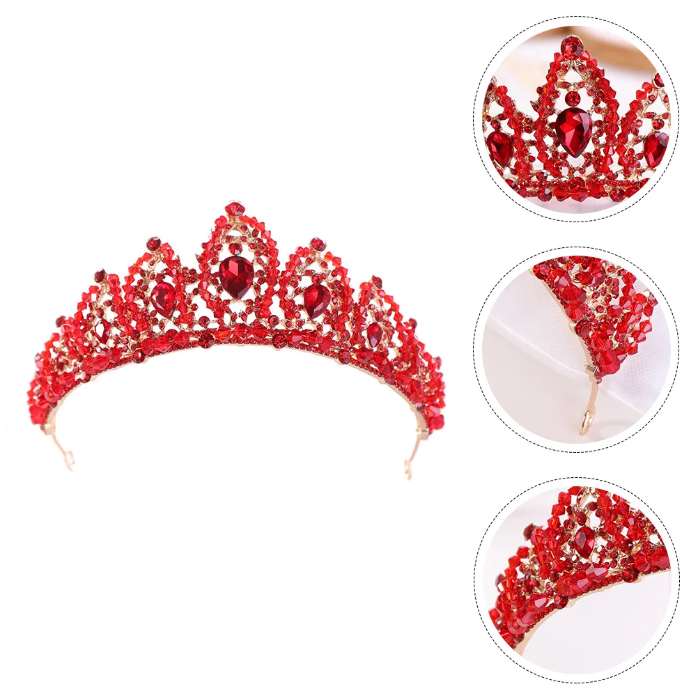 Elegant Wedding Bridal Headdress Red Crystal Durable Comfortable Special Elegant Wedding Crown Occasion Hair Accessory 
Elegant Wedding Bridal Headdress Red Crystal Durable Comfortable Special Elegant Wedding Crown Occasion Hair Accessory