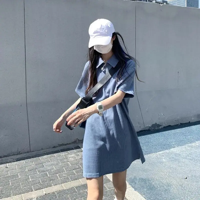 Fashionable Collar Straight Cut Short Dress Women's Pure Color Simple Design Summer New Arrival Korean Style A-Line Skirt
Fashionable Collar Straight Cut Short Dress Women's Pure Color Simple Design Summer New Arrival Korean Style A-Line Skirt