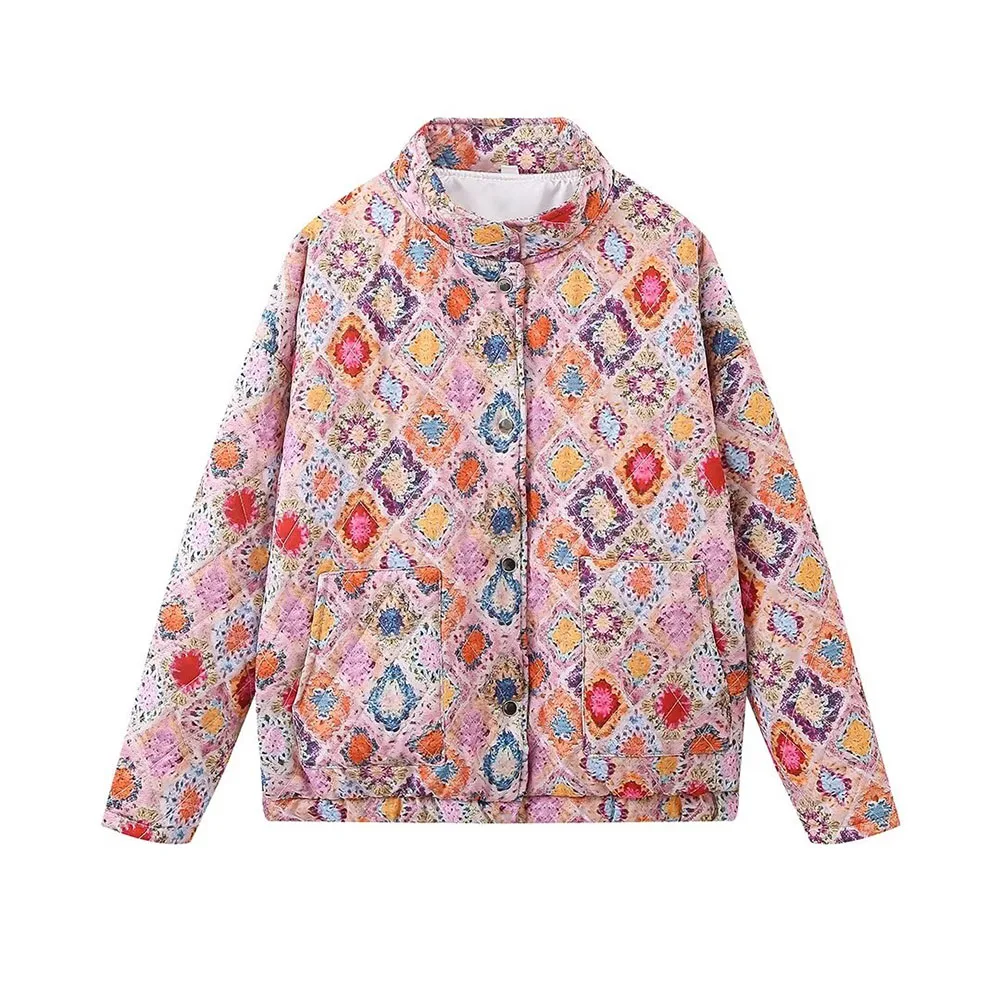 Женская новая мода осень 2024, повседневная, тонкая и универсальная куртка с круглым вырезом и хлопковой подкладкой с принтом
Женская новая мода осень 2024, повседневная, тонкая и универсальная куртка с круглым вырезом и хлопковой подкладкой с принтом