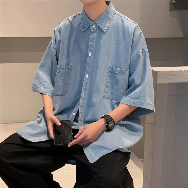 2023 Denim Short-sleeved Shirt Men's Summer Japanese Style Loose And Comfortable Casual Jacket Boutique Clothing Simple Style
2023 Denim Short-sleeved Shirt Men's Summer Japanese Style Loose And Comfortable Casual Jacket Boutique Clothing Simple Style