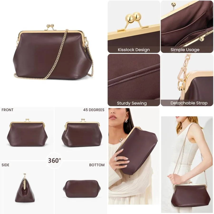 Women's Kiss Lock Crossbody Bag PU Medium Handbags Kiss Clasp Crossbody Shoulder Bags Tote Purse Messenger Handbag
Women's Kiss Lock Crossbody Bag PU Medium Handbags Kiss Clasp Crossbody Shoulder Bags Tote Purse Messenger Handbag