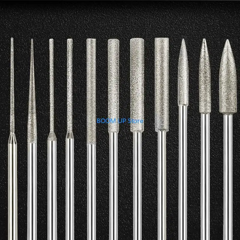 11pcs Diamonds Grinding Head Set Wear Resistant Carving Stone Tool Ceramic Grinding Bits set for Detailed Work on Glass B46A
11pcs Diamonds Grinding Head Set Wear Resistant Carving Stone Tool Ceramic Grinding Bits set for Detailed Work on Glass B46A