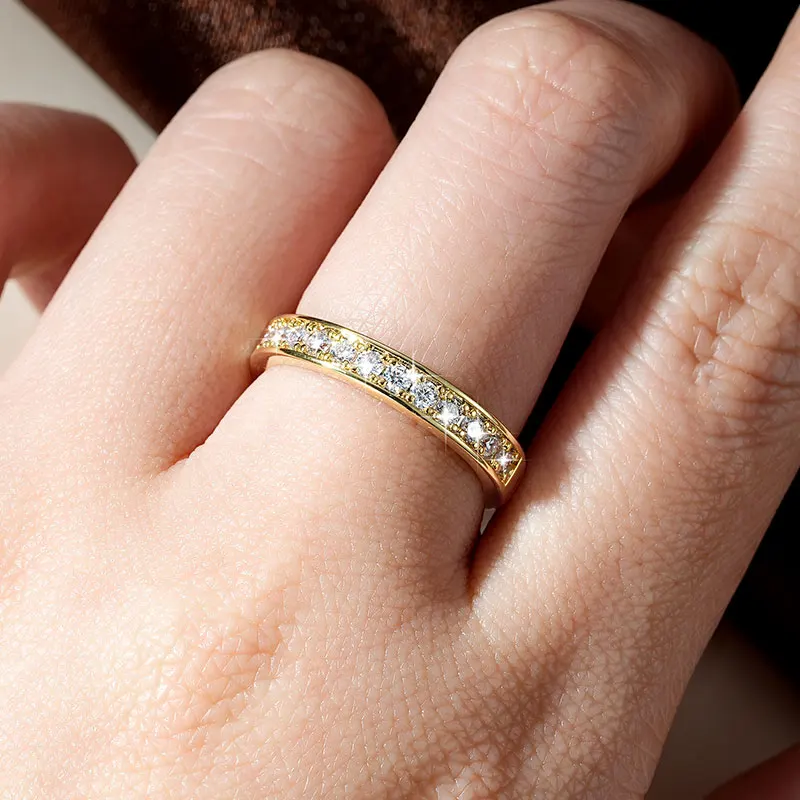 Lnngy 14K Gold Filled Half Eternity Wedding Rings Certified 2MM Stackable Moissanite Ring For Women Exquisite Jewelry Gift
Lnngy 14K Gold Filled Half Eternity Wedding Rings Certified 2MM Stackable Moissanite Ring For Women Exquisite Jewelry Gift