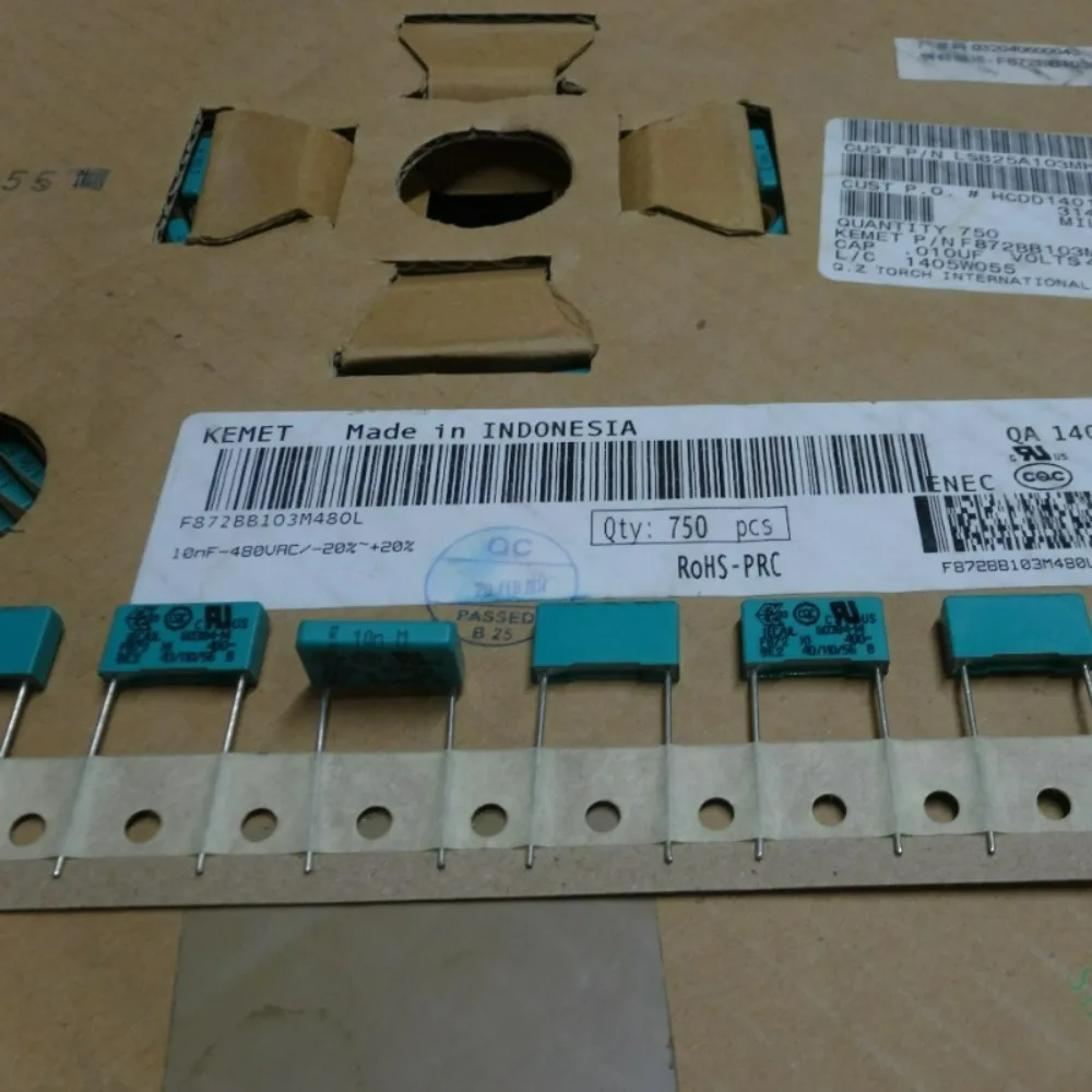 10pcs/lot F872 Series 0.01uf 480vAC 10nf 103 M X1 Brand new 15mm film capacitor (Thickness: 3.6mm) F872BB103M480L
10pcs/lot F872 Series 0.01uf 480vAC 10nf 103 M X1 Brand new 15mm film capacitor (Thickness: 3.6mm) F872BB103M480L