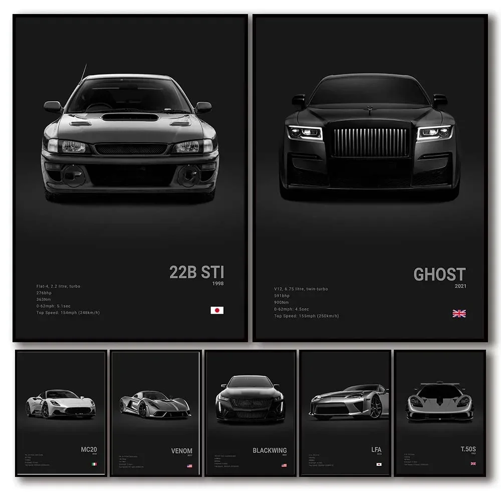 Pop Art Black Luxury Supercar Speed Poster Aesthetic Sports Car Gtr Ghost Canvas Painting Wall Art Mural Home Garage Room Decor
Pop Art Black Luxury Supercar Speed Poster Aesthetic Sports Car Gtr Ghost Canvas Painting Wall Art Mural Home Garage Room Decor