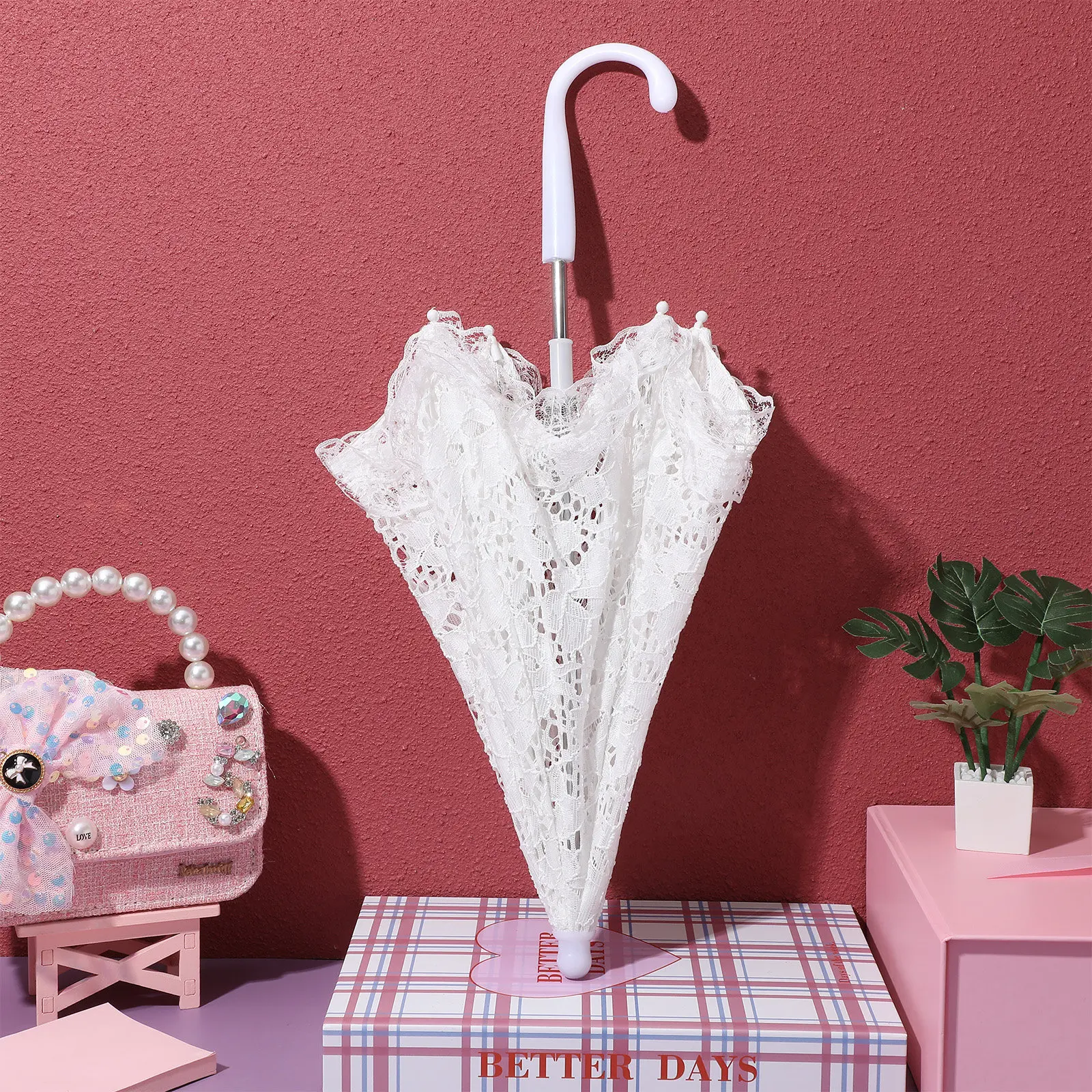 Lace Parasol Umbrella Vintage White Decorative Wedding Photography Photo Prop Stage Performance Elegant Umbrella
Lace Parasol Umbrella Vintage White Decorative Wedding Photography Photo Prop Stage Performance Elegant Umbrella