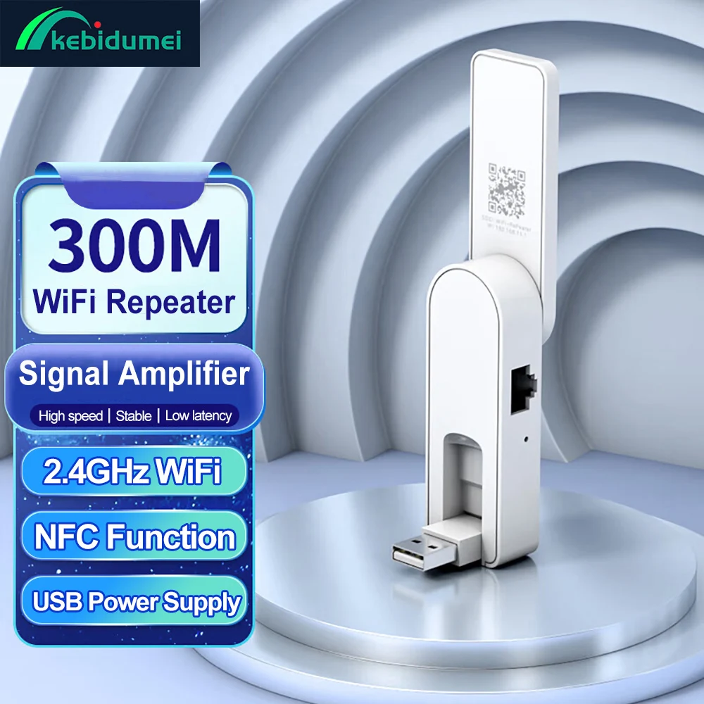 Kebidumei 300 Мбит/с усилитель сигнала Wi-Fi 2,4G расширитель диапазона Wi-Fi RJ45 LAN порт беспроводной USB Wi-Fi повторитель режим AP функция NFC 
Kebidumei 300 Мбит/с усилитель сигнала Wi-Fi 2,4G расширитель диапазона Wi-Fi RJ45 LAN порт беспроводной USB Wi-Fi повторитель режим AP функция NFC