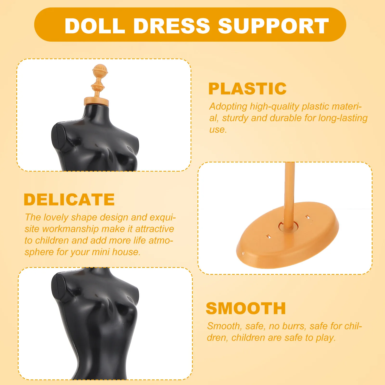 5Pcs Mini Display Rack for Clothing Mannequin Stand Sturdy Plastic Kids Creative Play Support Exquisite Craftsmanship Safe
5Pcs Mini Display Rack for Clothing Mannequin Stand Sturdy Plastic Kids Creative Play Support Exquisite Craftsmanship Safe