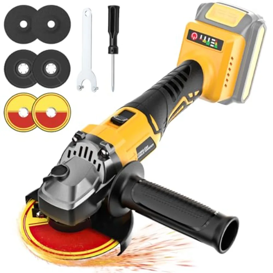 Cordless Angle Grinder for De-Walt 20V Battery Brushless Motor Black/Gray Max 9000RPM 4-1/2/5 3 Variable Speed Slide Lock Switc
Cordless Angle Grinder for De-Walt 20V Battery Brushless Motor Black/Gray Max 9000RPM 4-1/2/5 3 Variable Speed Slide Lock Switc