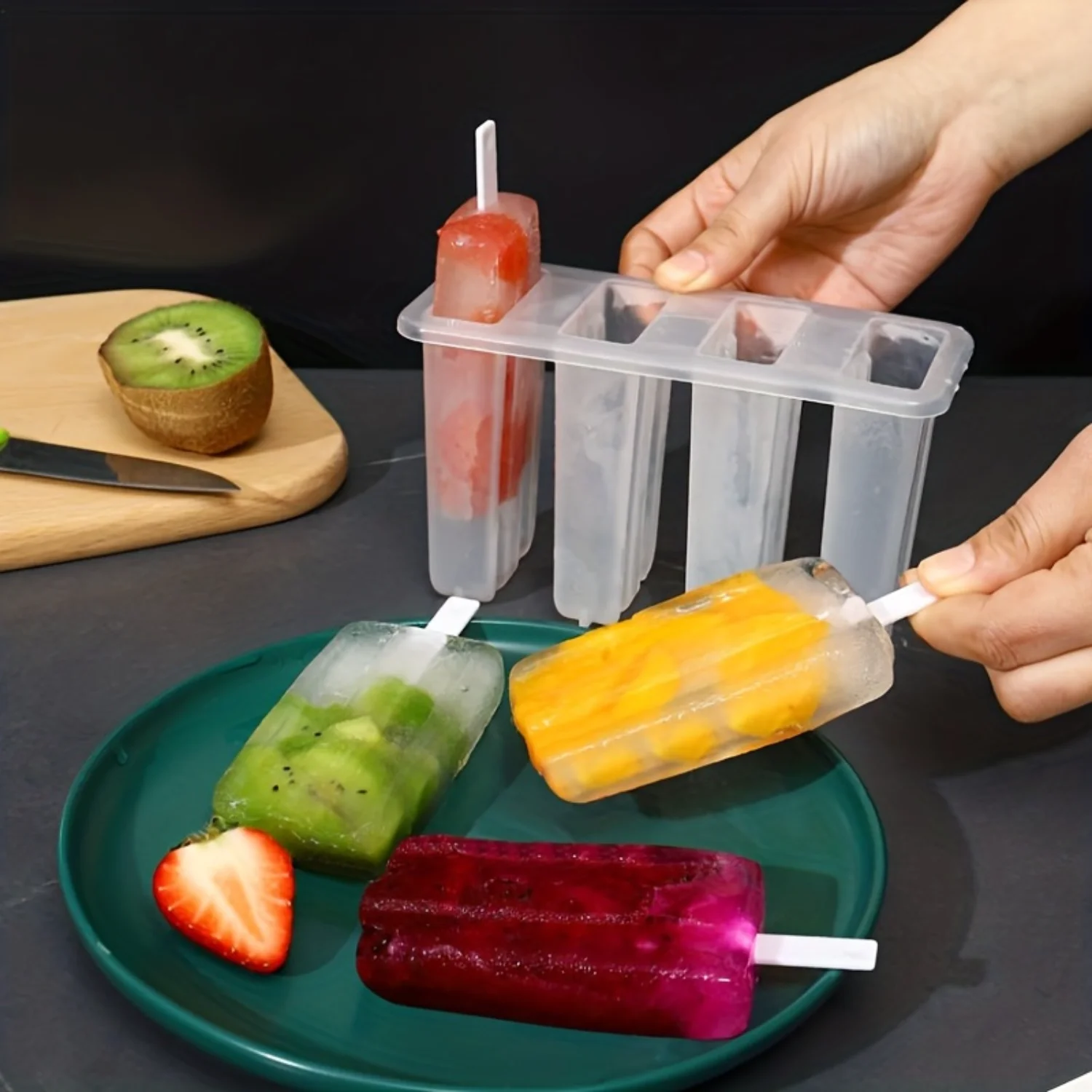 1Pc, Popsicle Mold, 4 Cavity Ice Cream Mold DIY Homemade Popsicle Mold Children'S Creative Ice Cream Popsicle Box, Summer Kitch
1Pc, Popsicle Mold, 4 Cavity Ice Cream Mold DIY Homemade Popsicle Mold Children'S Creative Ice Cream Popsicle Box, Summer Kitch