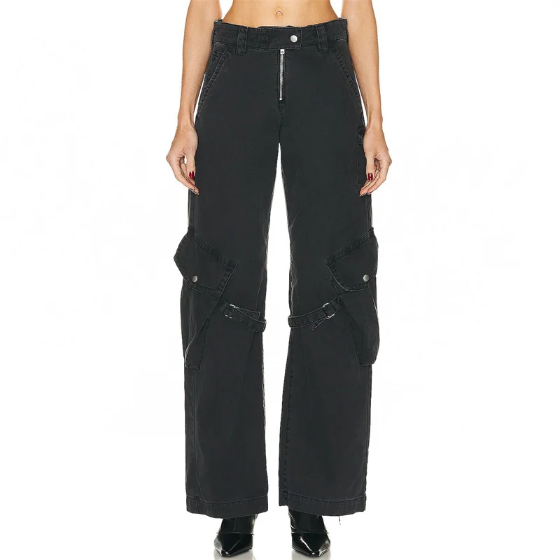 Women's pants 2023 New Korean Fashion Women's Jeans Multi pocket decorative Cargo pants Pure cotton low waisted wide leg pants
Women's pants 2023 New Korean Fashion Women's Jeans Multi pocket decorative Cargo pants Pure cotton low waisted wide leg pants
