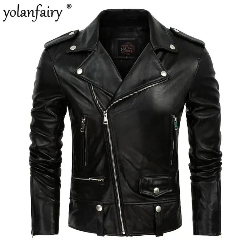 100% Real Sheepskin Leather Jacket for Men Clothing Slim Lapel Fashion Mens Leather Jacket Autumn Winter Trend Motorcycle Coat F
100% Real Sheepskin Leather Jacket for Men Clothing Slim Lapel Fashion Mens Leather Jacket Autumn Winter Trend Motorcycle Coat F